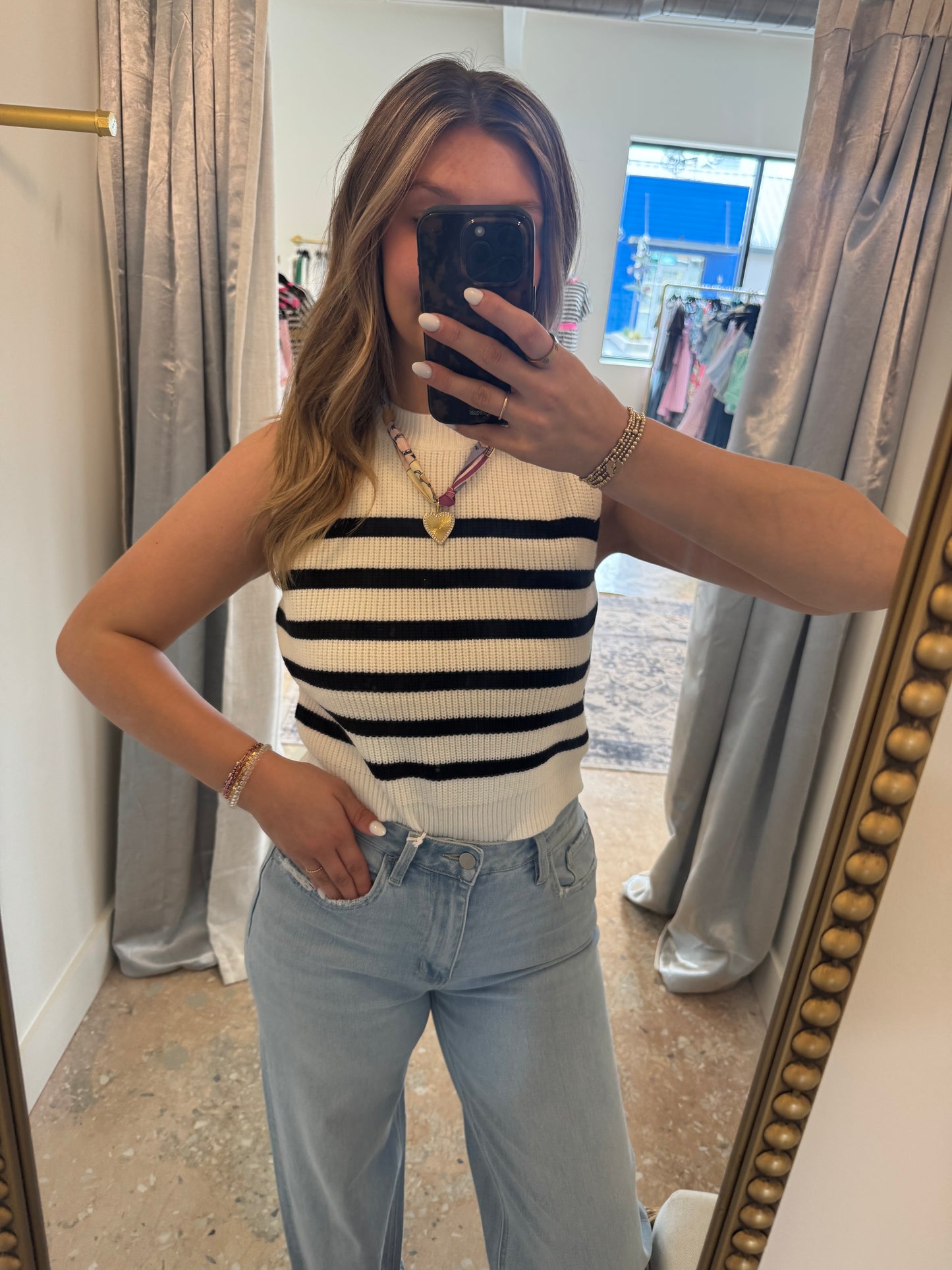 Stripe Sweater Top