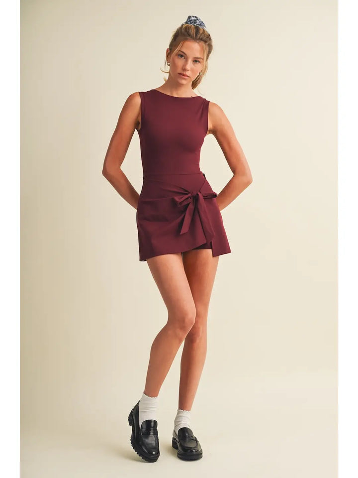 Wine Athletic Wrap Dress