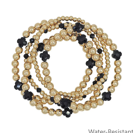 Gold Textured Beaded and Black