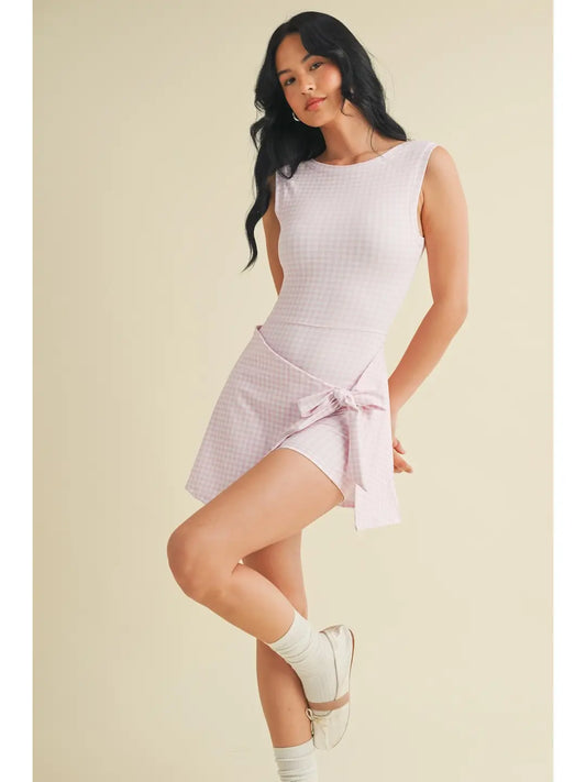 Pink Gingham Wrap Dress
