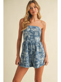 Floral Strapless Romper