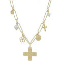 Cross, Flower, Pearl