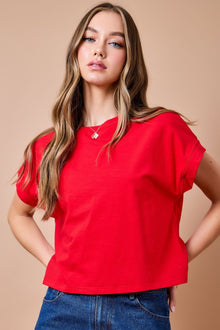 Red Open Back top