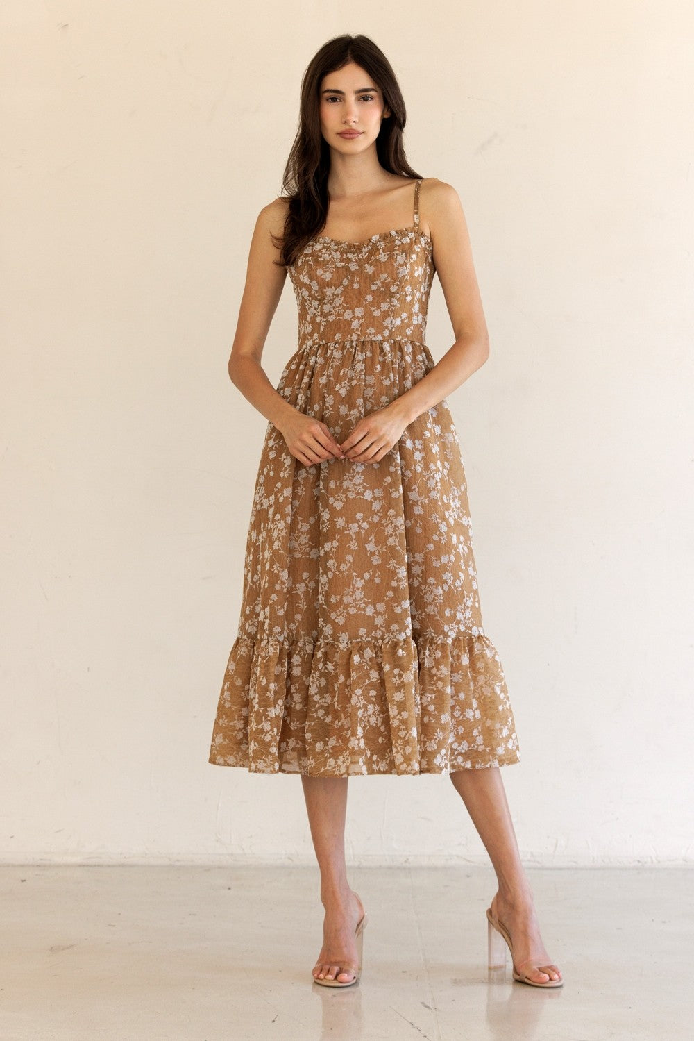 Floral Print  Midi Dress