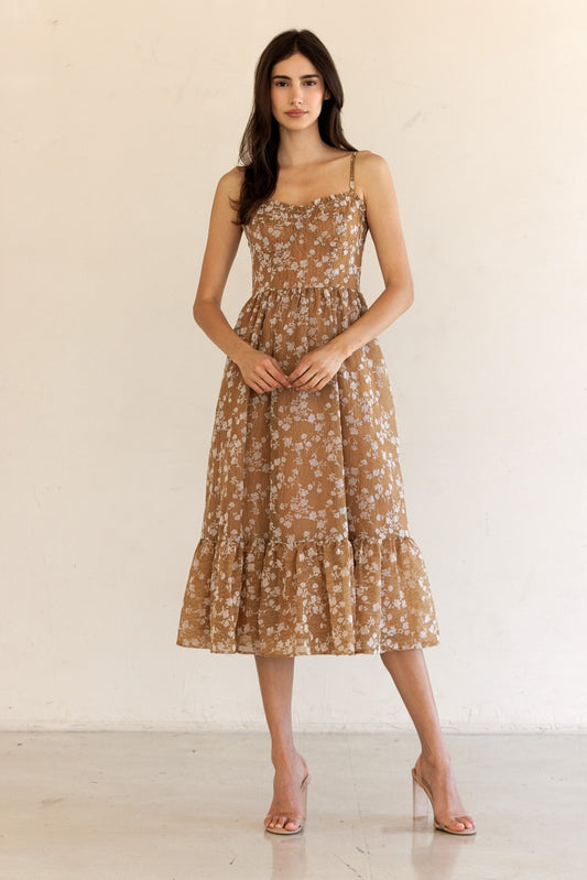 Floral Print  Midi Dress