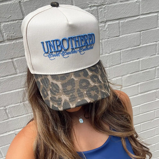 Unbothered - Leopard Vintage Trucker Hat