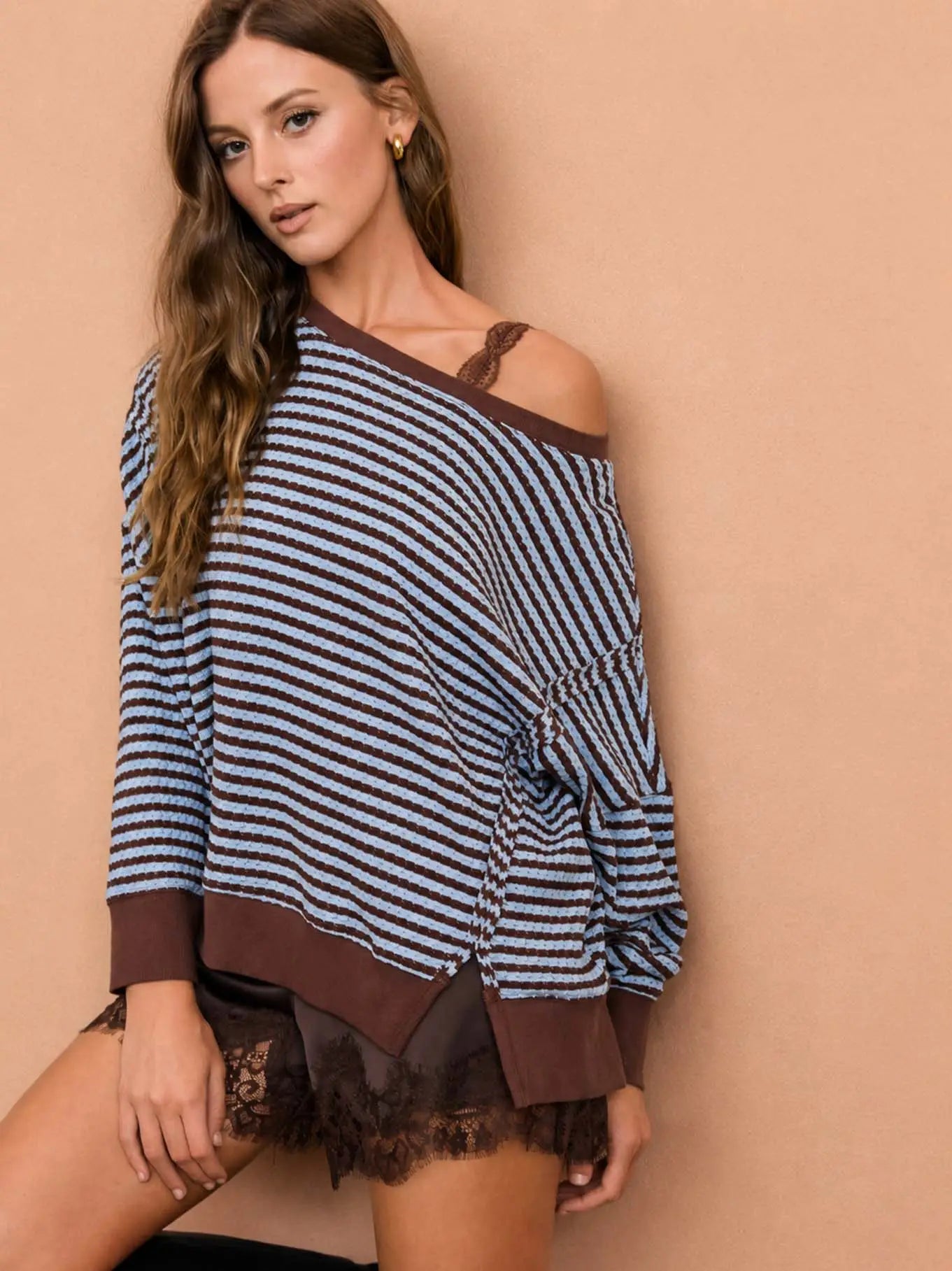 Coffee Date Stripe Top