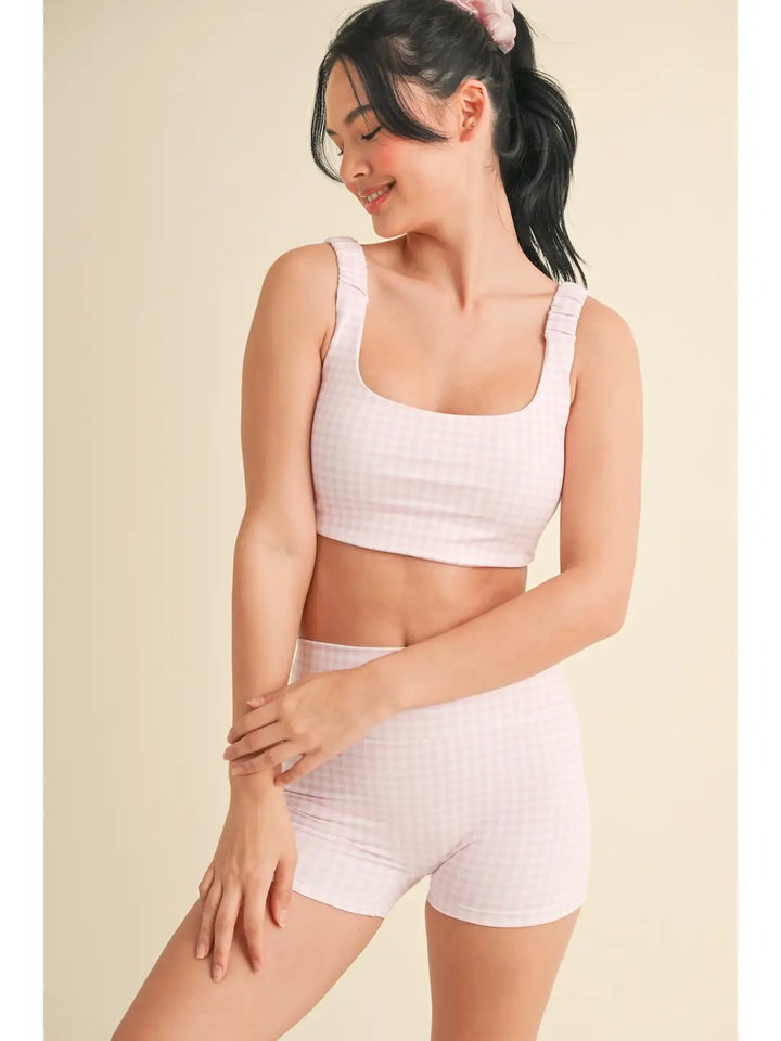 Pink Gingham Bra