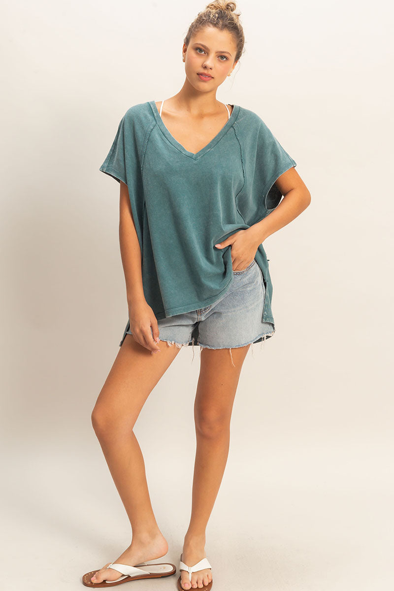 Oversized Mineral Washed Top