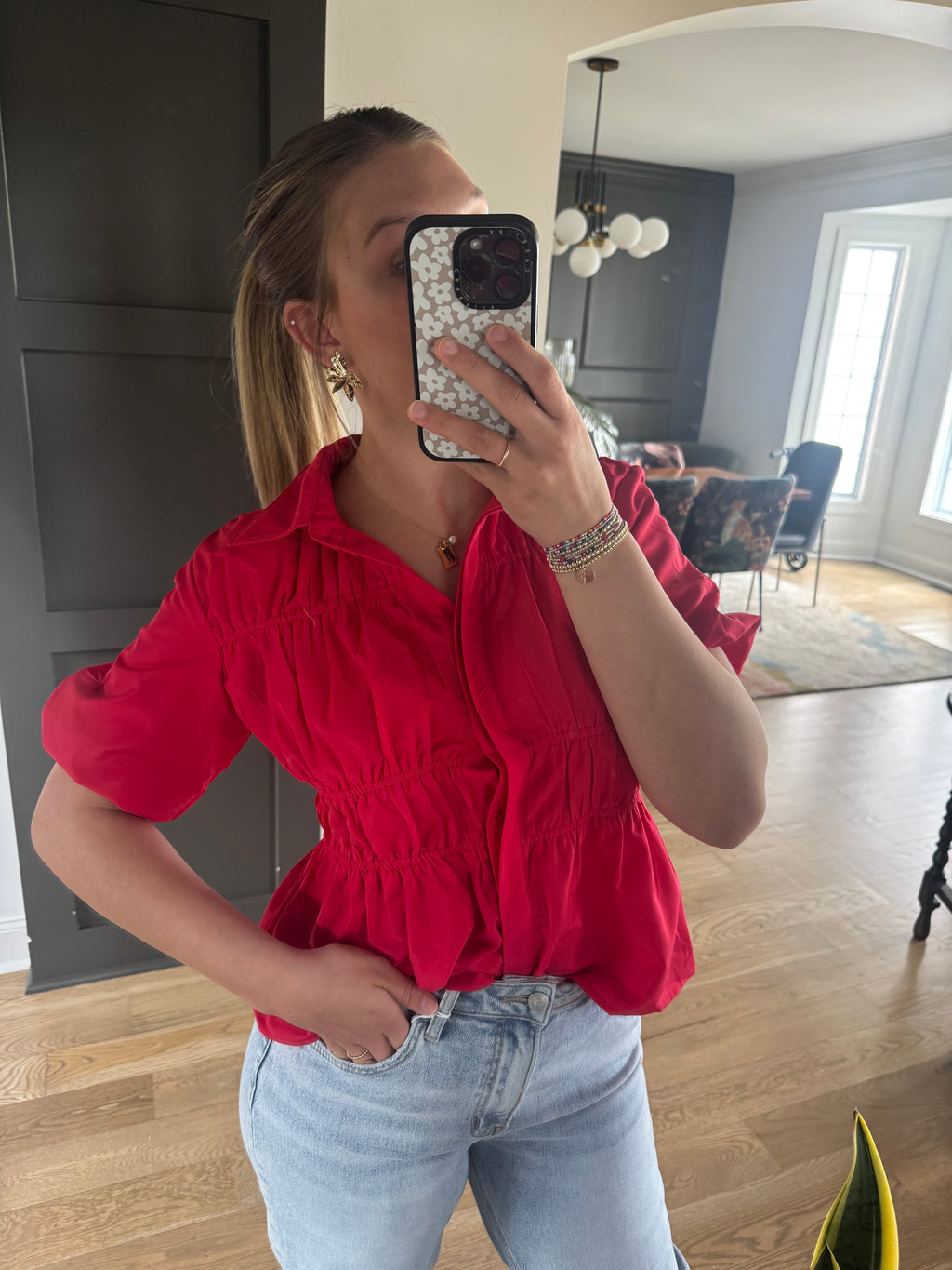 Red Hallie Top