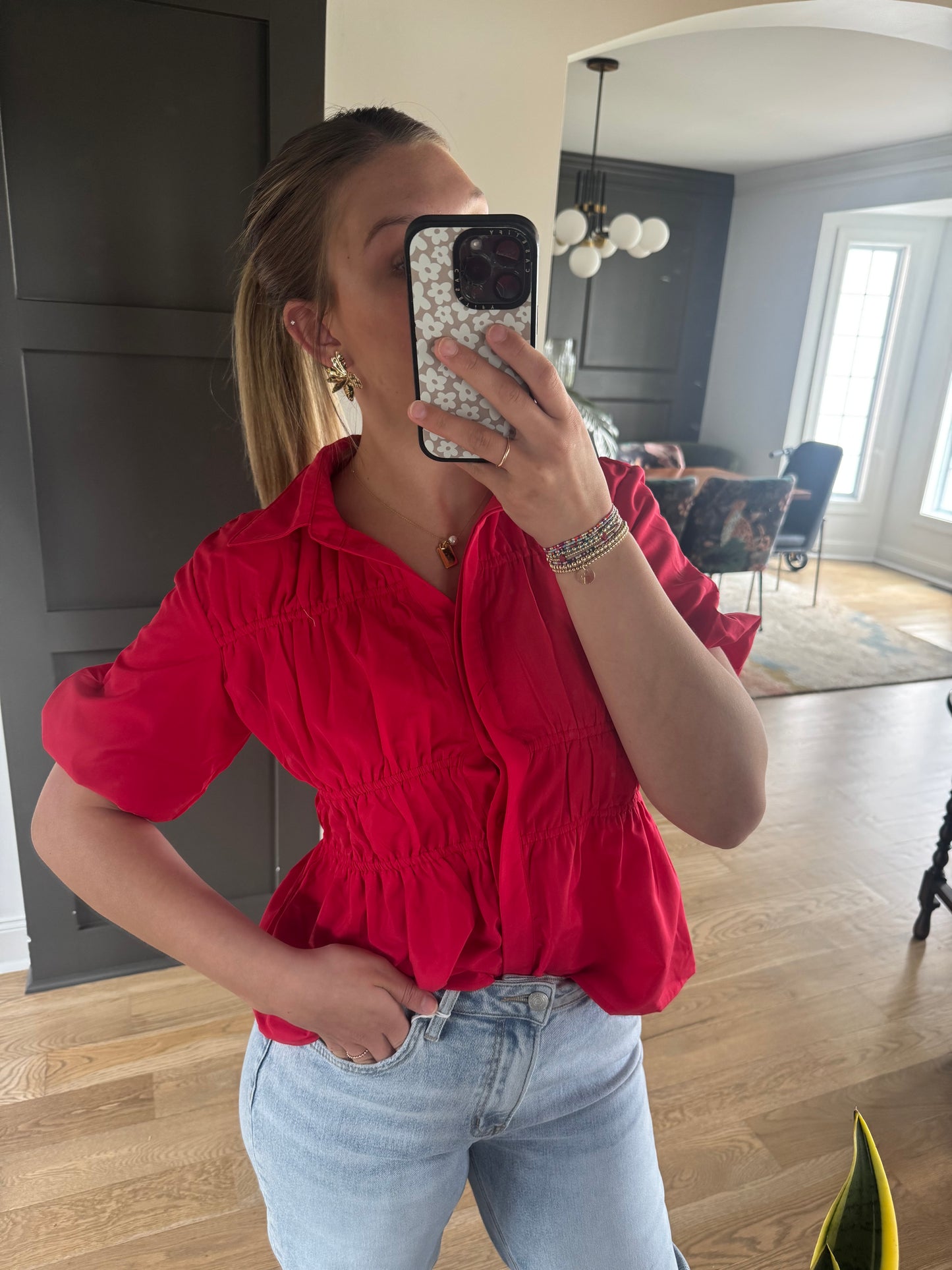 Red Hallie Top