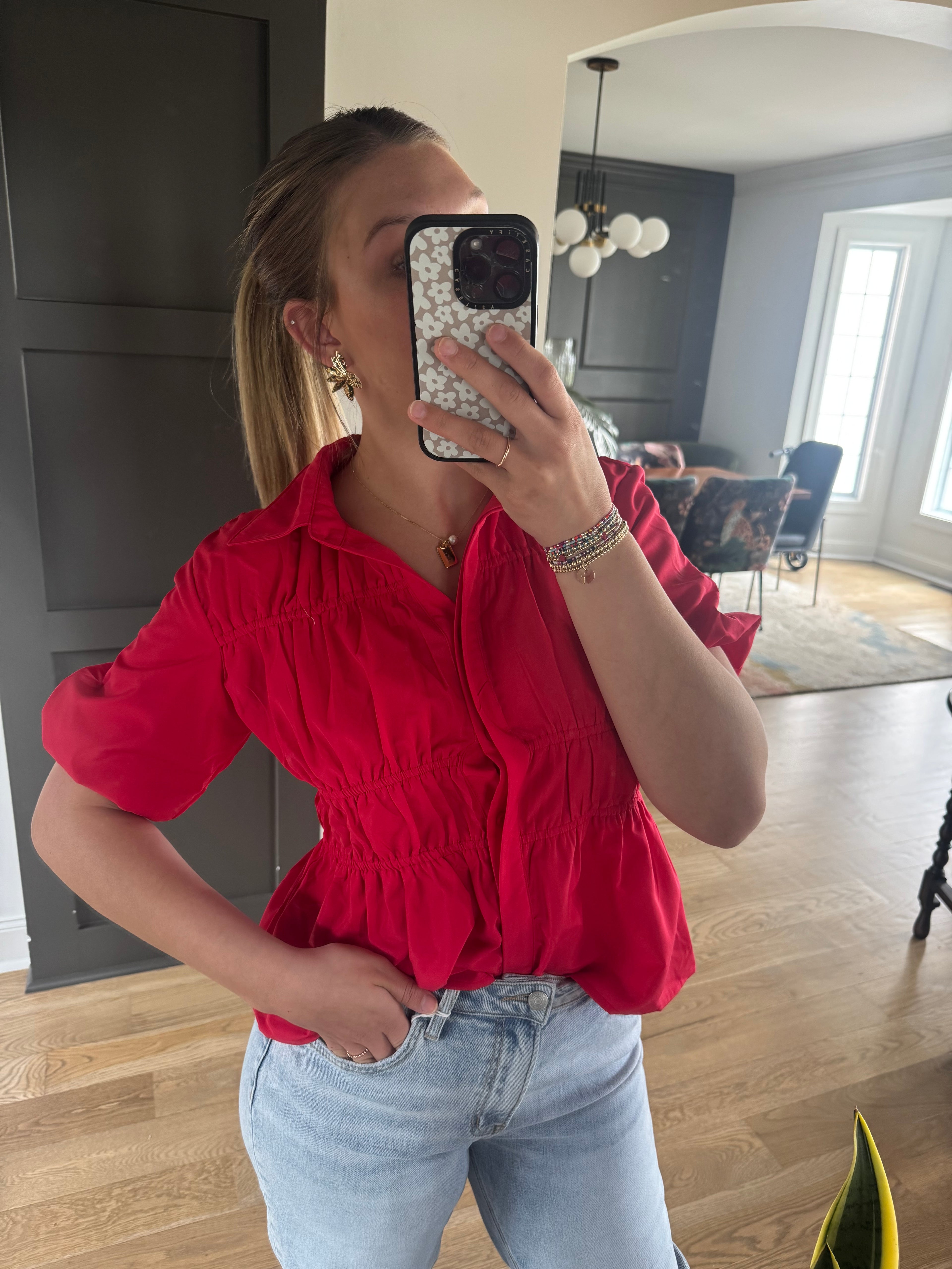 Red Hallie Top