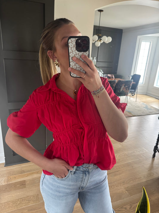 Red Hallie Top
