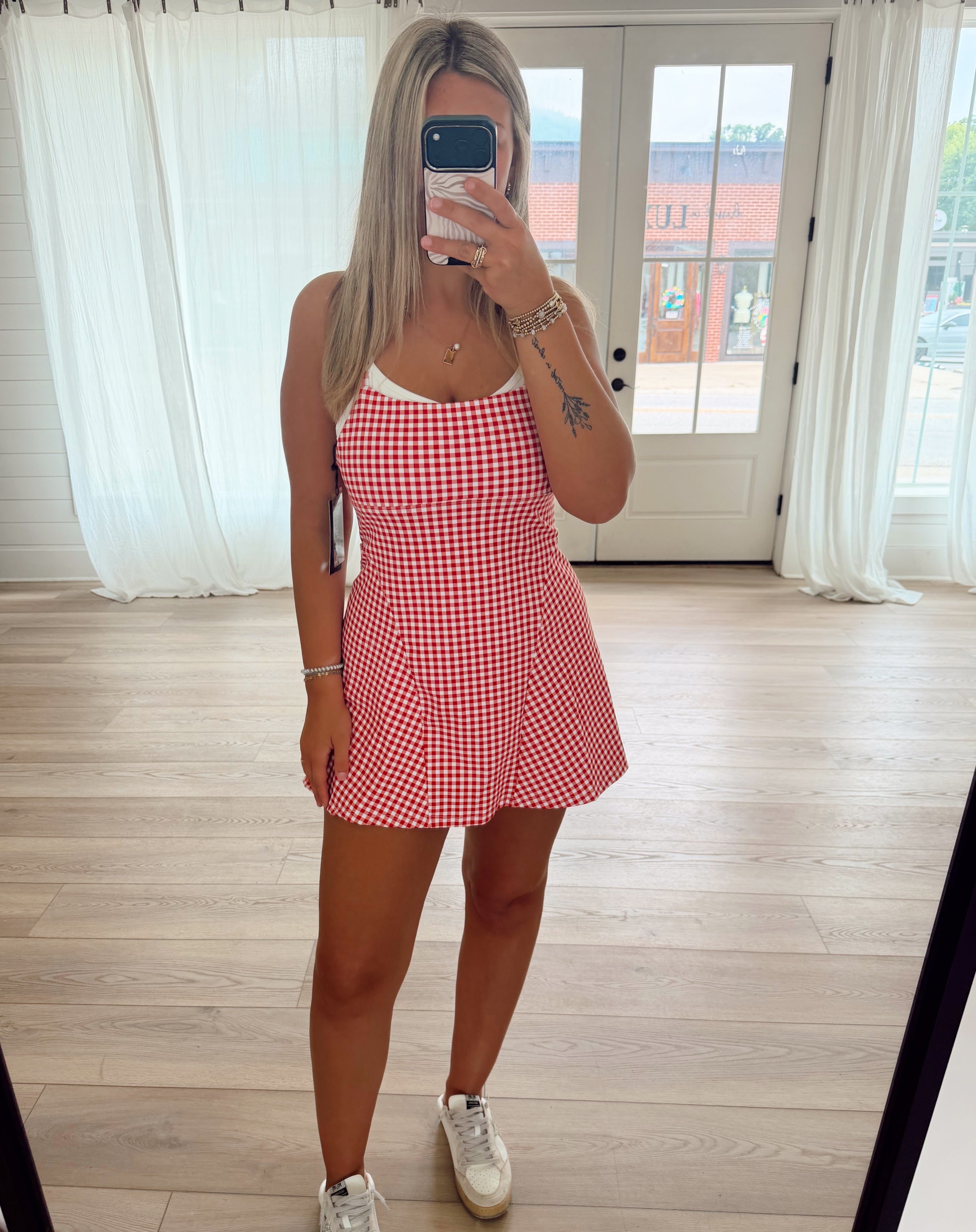 Red Gingham Athletic Dress