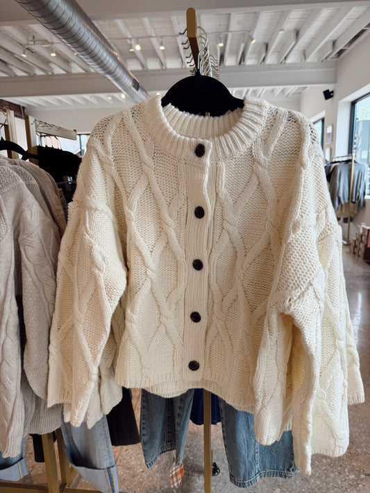 Cream Cable Knit Sweater