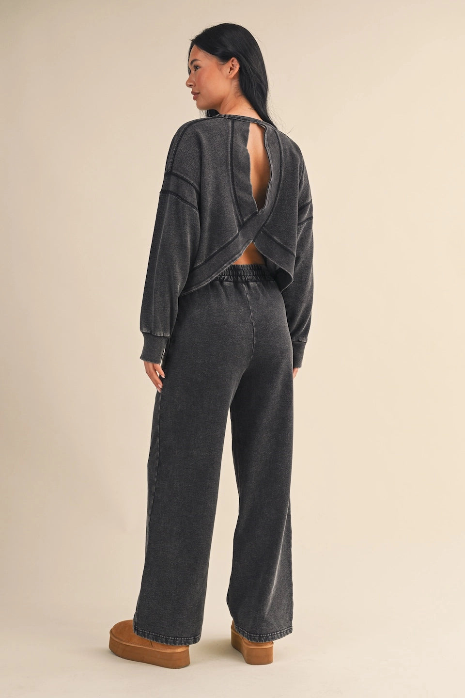 Charcoal Open Back Top