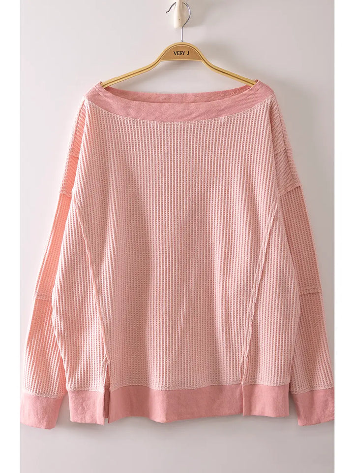 Blush Waffle Knit