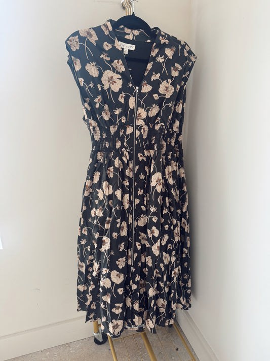 Black Floral Midi