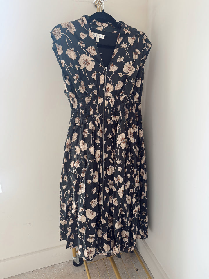 Black Floral Midi