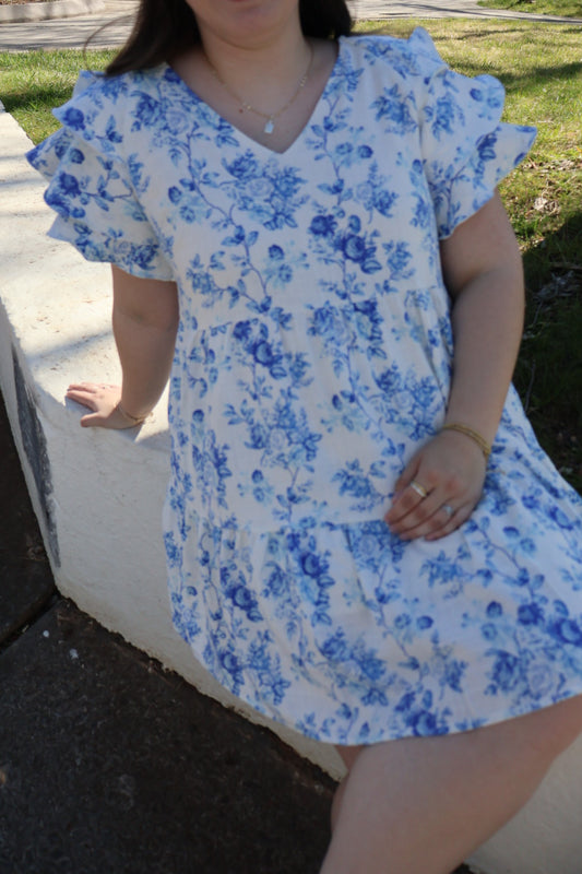Blue Floral Dress