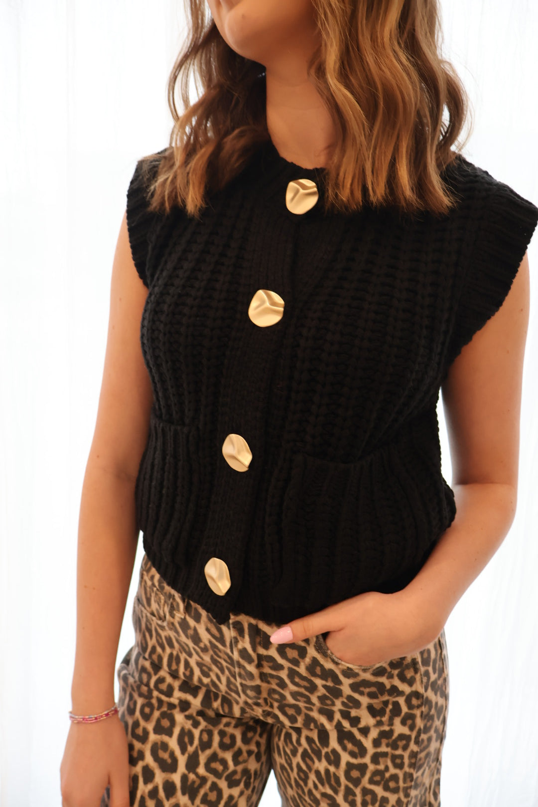 Black Chunky Vest