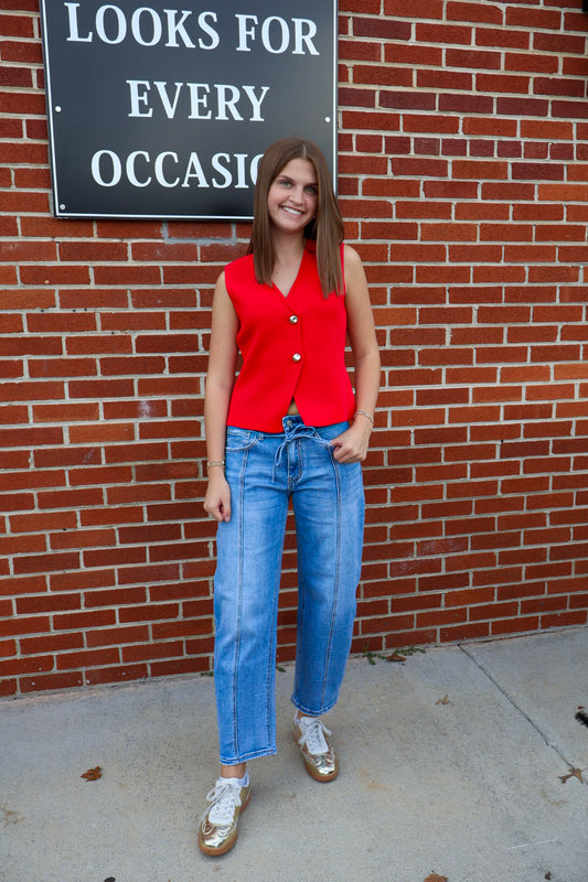 Red Sweater Vest
