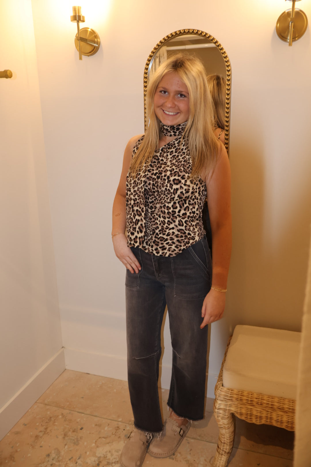 Leopard Statement Top