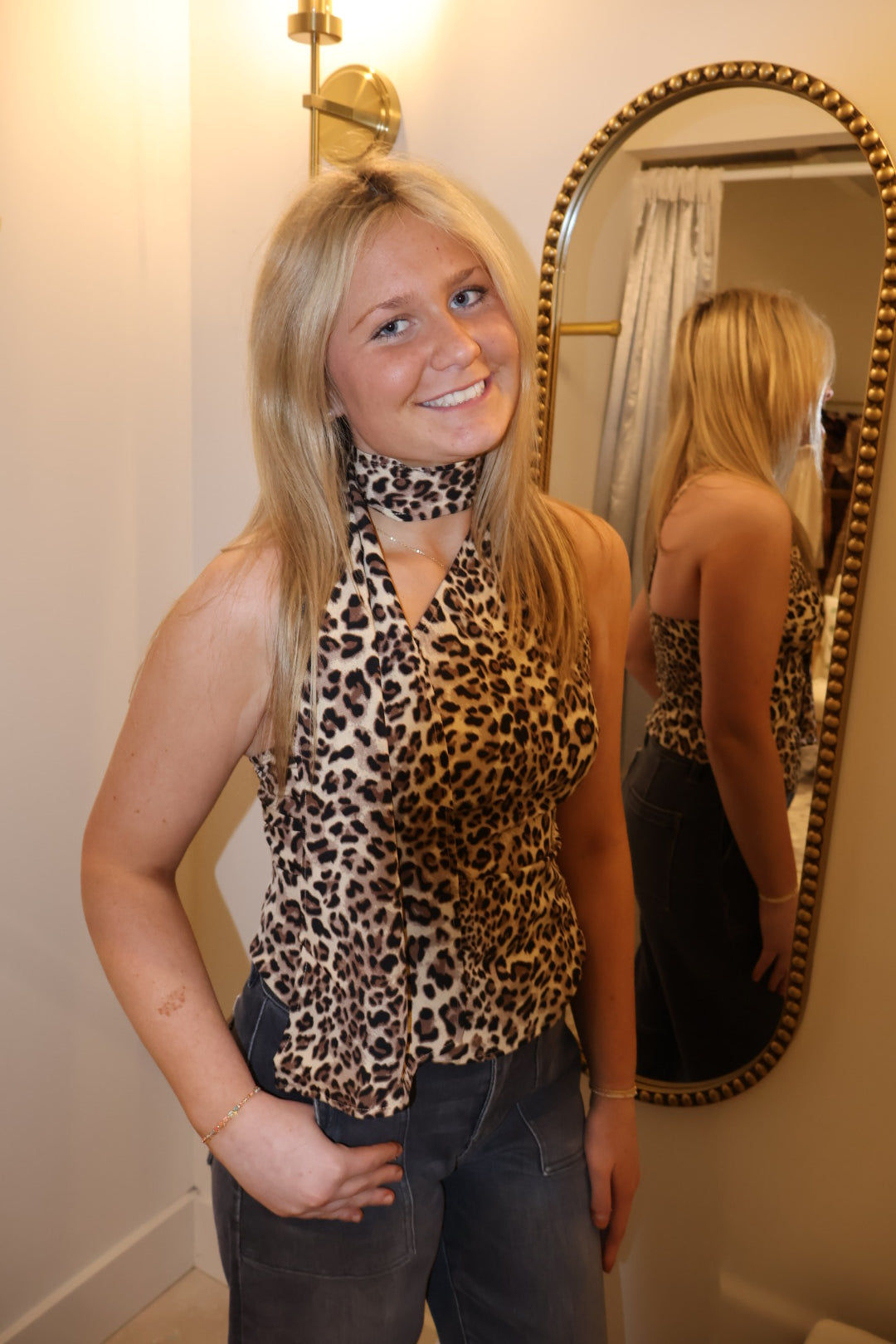 Leopard Statement Top