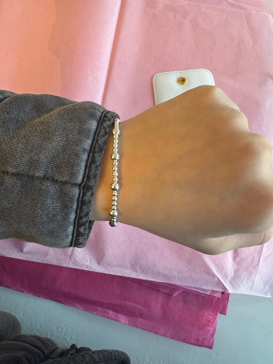 Silver Beaded Pattern 2mm , 4mm