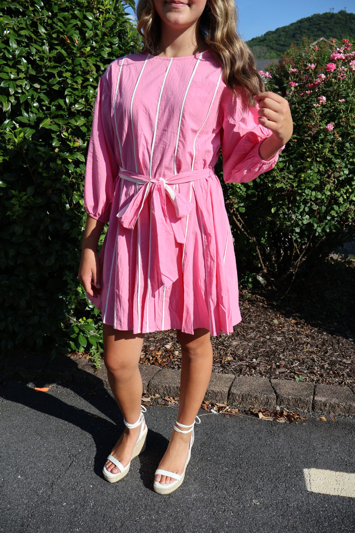 Candy Pink Pleated Dress