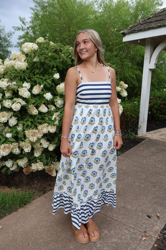Striped Floral Maxi