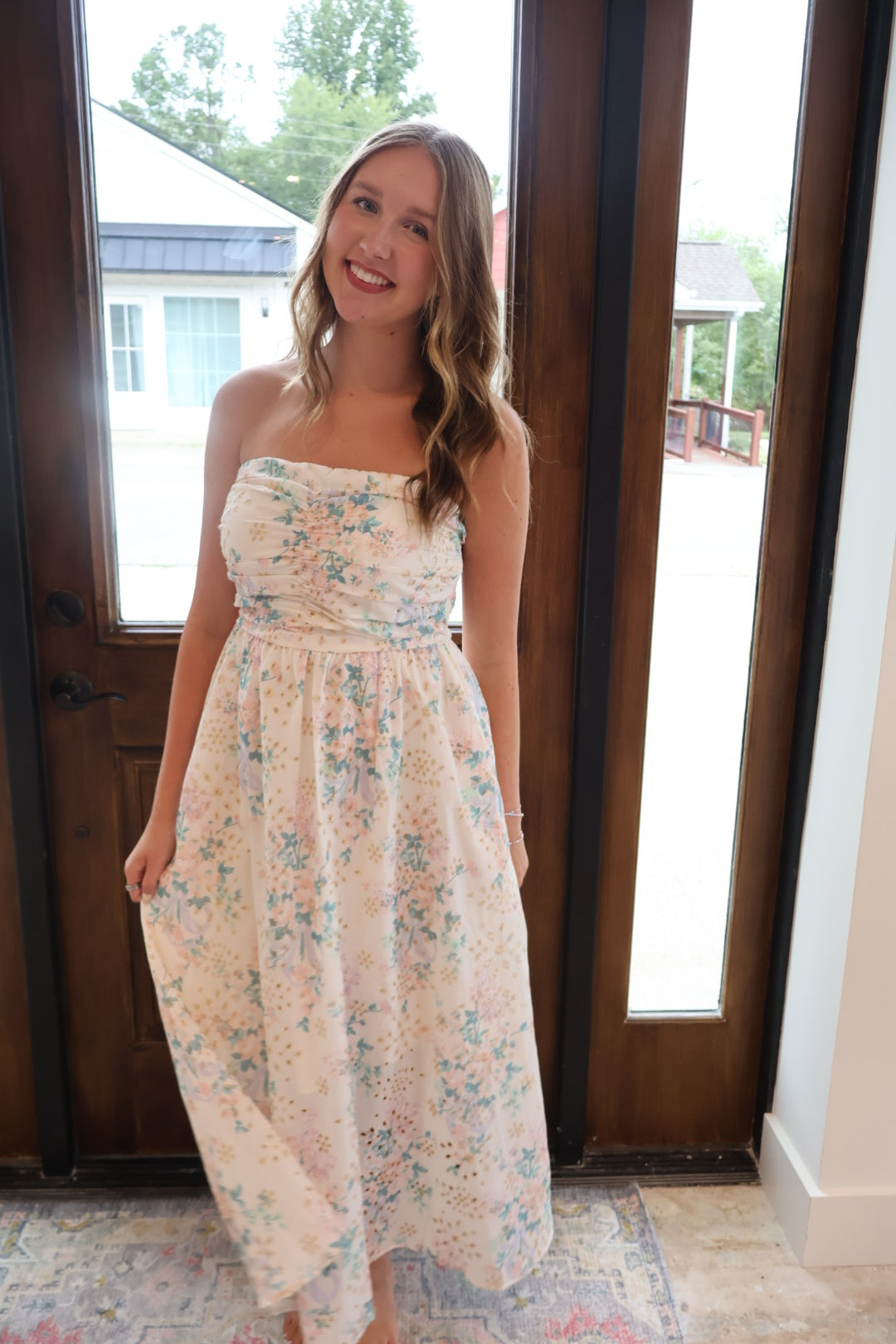 Floral Strapless Maxi