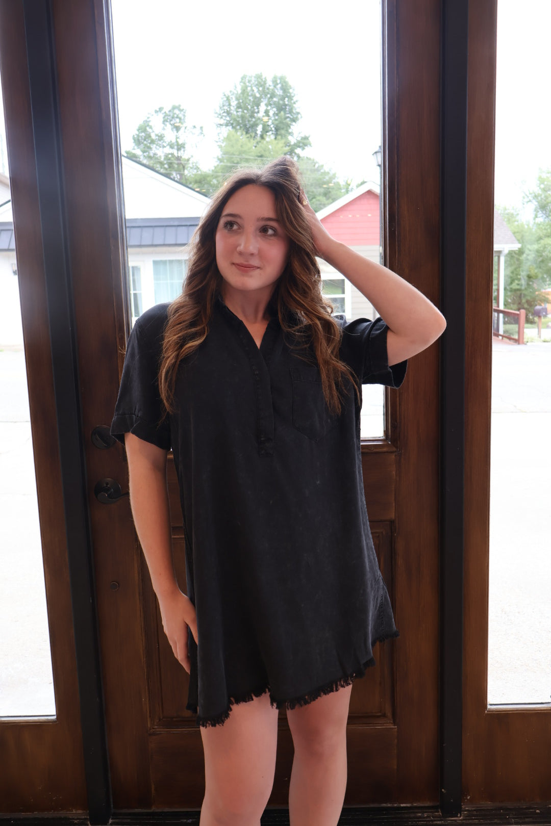 Washed Black Shirt dress