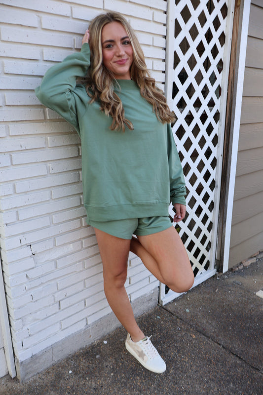 Olive Mockneck Set