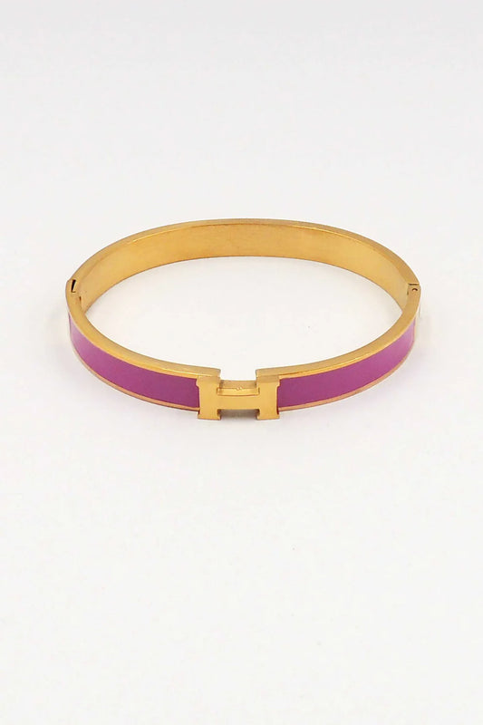 Waterproof Stainless Steel Gold H Hot pink
