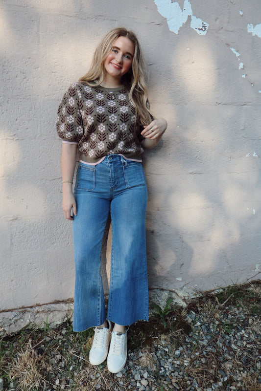 Olive Bloom Sweater