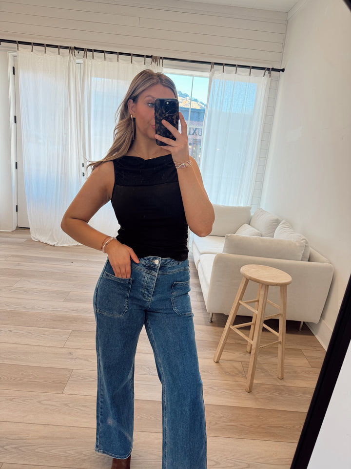 Black Mesh Top
