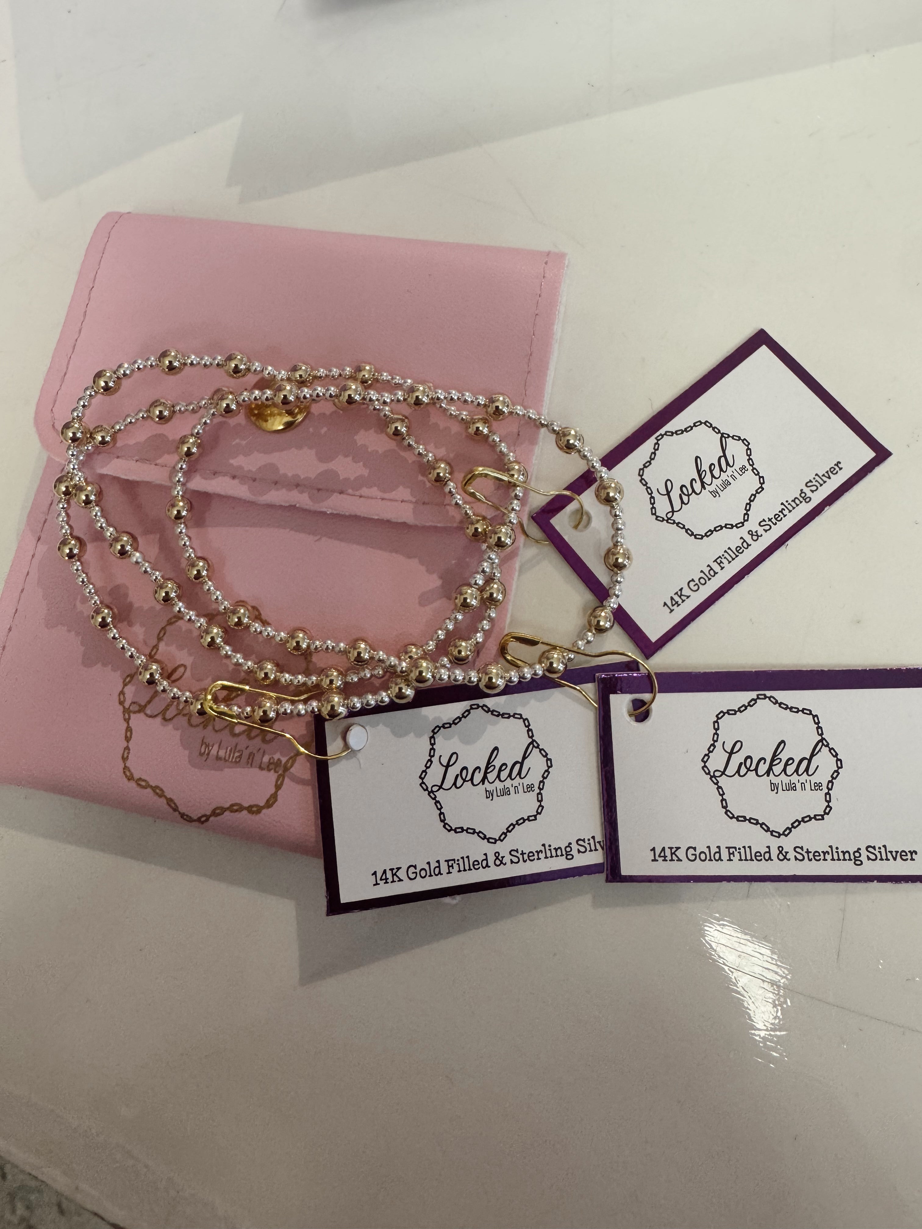 Mixed Metal Pattern Bracelet