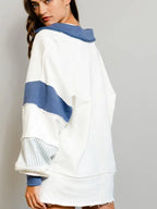 Blue Color Block Pullover