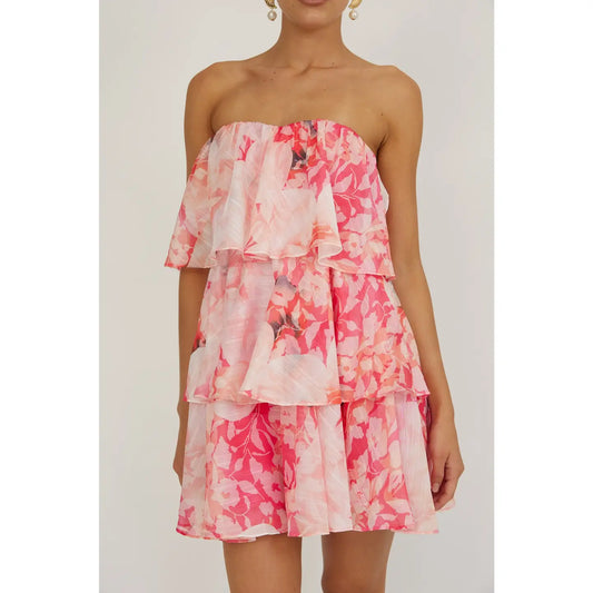 Red Chiffon Mini Dress