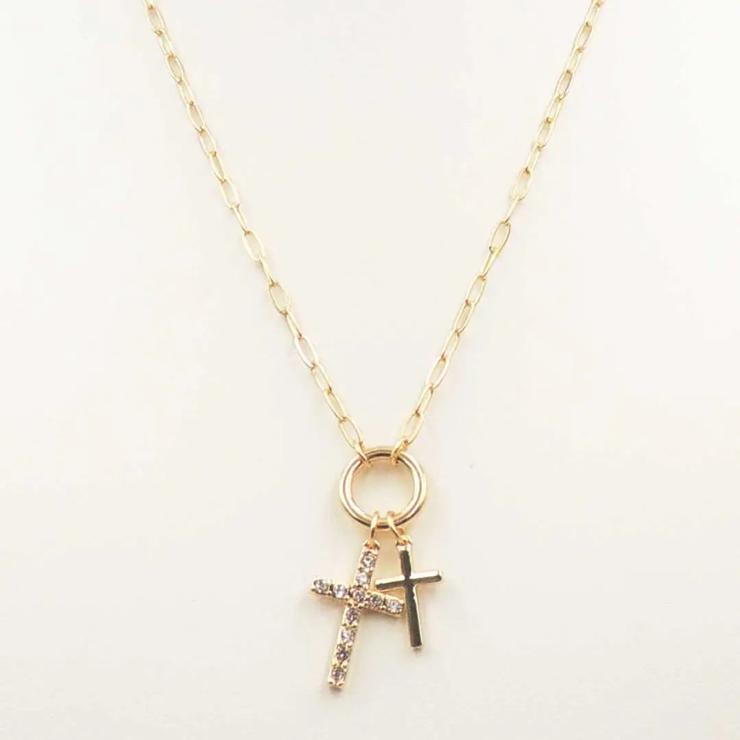 Double Cross Necklace