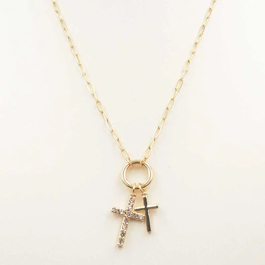 Double Cross Necklace