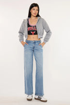 Mid-Rise Wide Leg Trousers