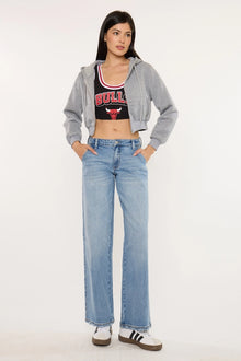 Mid-Rise Wide Leg Trousers