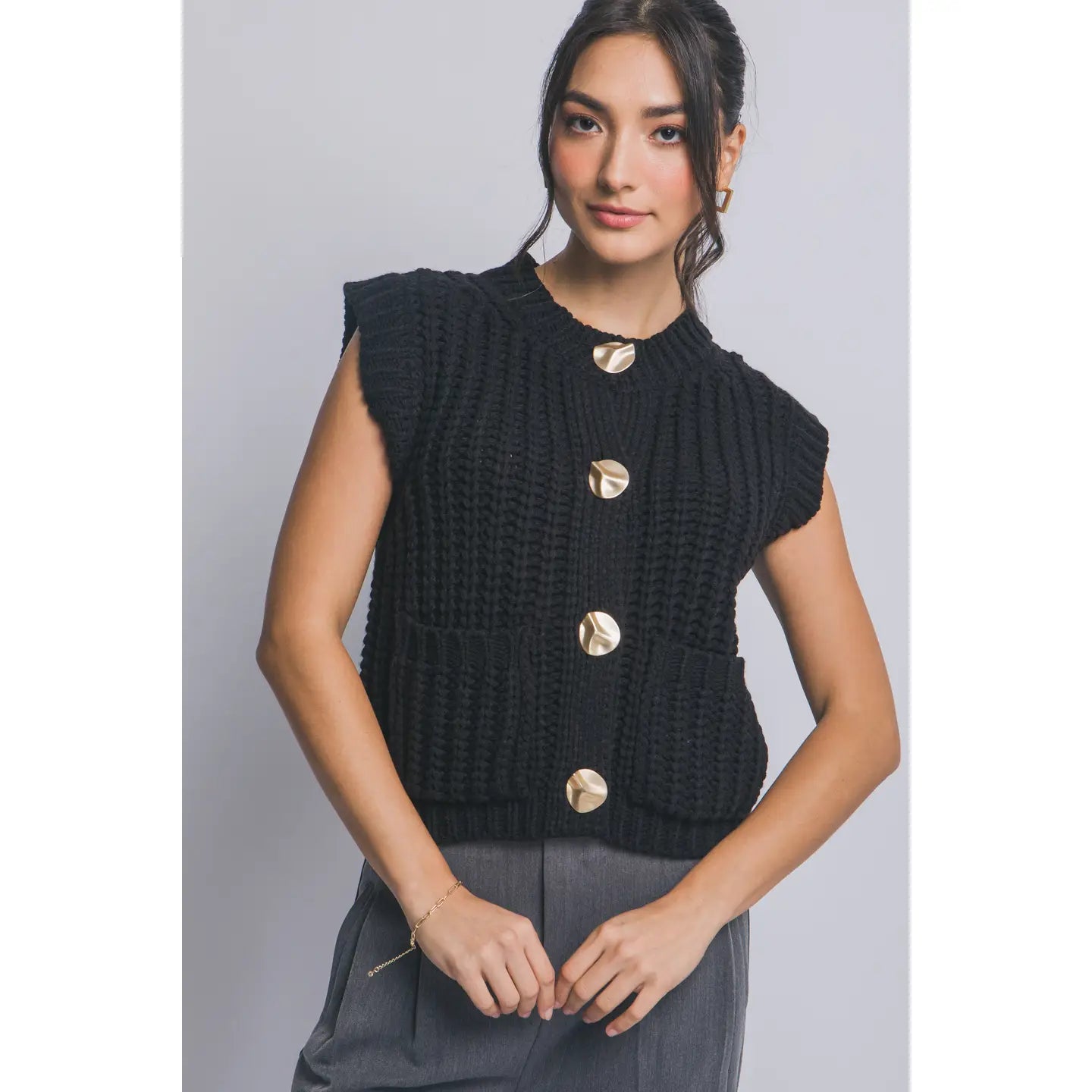 Black Chunky Vest