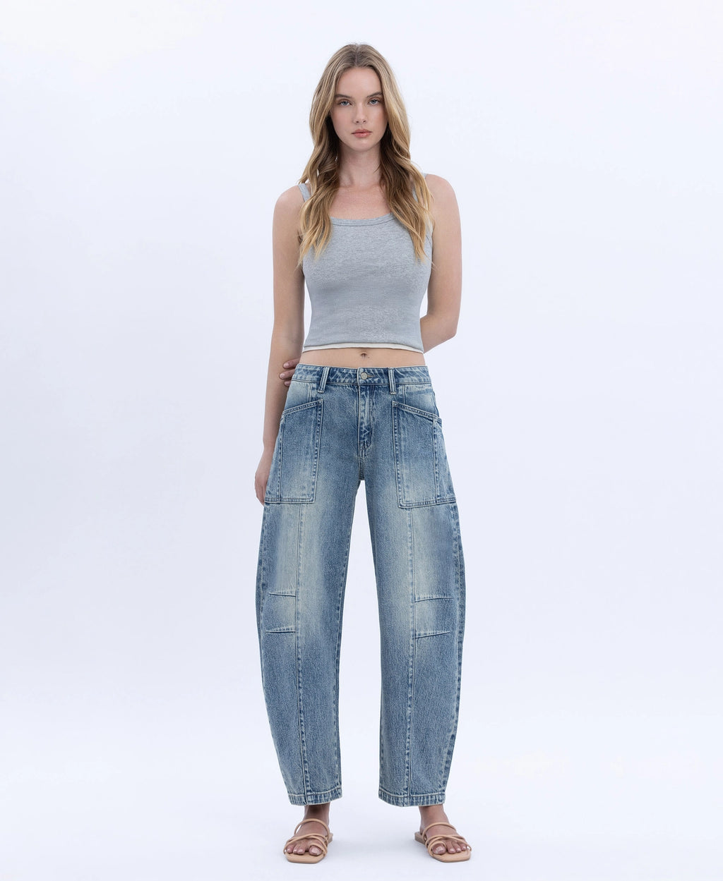 High Rise Barrel Jeans