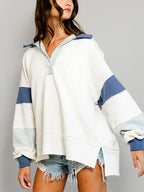Blue Color Block Pullover