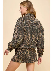 Leopard Jean Jacket