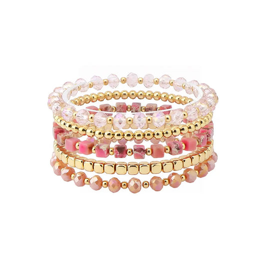 Pink, Natrual, Crystal Bracelet