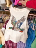 Bedazzled Duck Cropped Tank Top